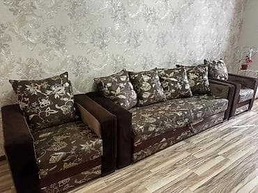 Комплект мягкой мебели, Самовывоз, цвет - Коричневый