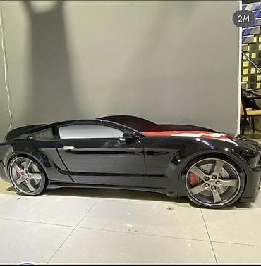 Балдар эмереги: Детская кровать-автомобиль, стиль спорт-купе, черный глянец — 2