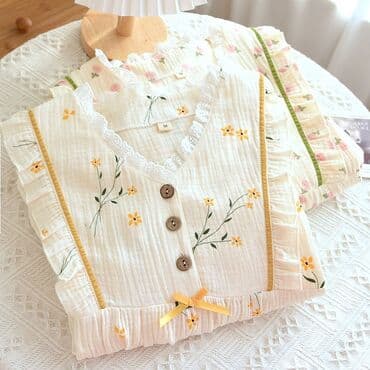 белая ночная сорочка: Ночная сорочка, Муслин, Длинная модель, M, S, 2XS — 10