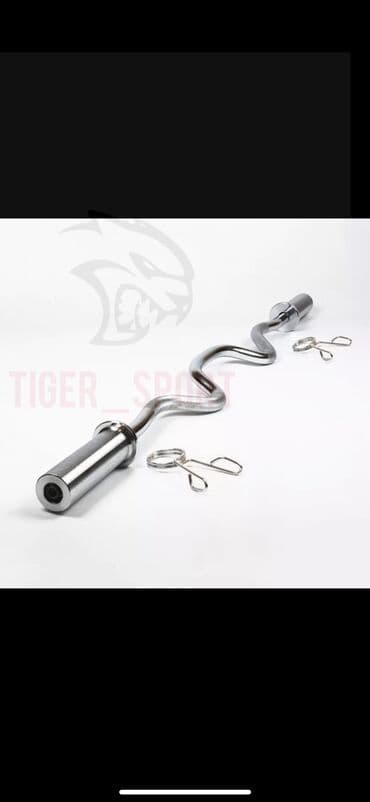 гантели наборные хромированные: Гриф олимпийский 120 см, вес 8 кг, Китай заводской изогнутый EZ цена — 1