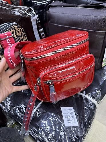 Очки: Классическая сумка, Материал: Натуральная кожа, Застежка на молнии, Женские, Новый — 4