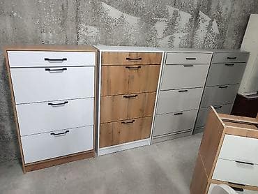 стол раскладушка: Тумба и подставка для обуви, Другой материал, цвет - Серый — 3