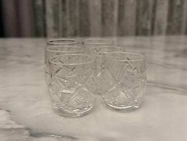 Кухонные принадлежности: Набор из 6 рюмок из чешского хрусталя с классическим гранёным рисунком — 2