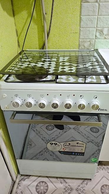 Кухонная плита IDEAL с духовкой и стеклянной крышкой. Основные