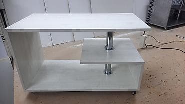 полки для кафе: Журнальный стол, Новый, Прямоугольный, С колесиками, цвет - Серый — 2