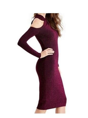 бордовое трикотажное платье: Платье от Rachel Roy (оригинал из США!), размер М,платье — 3