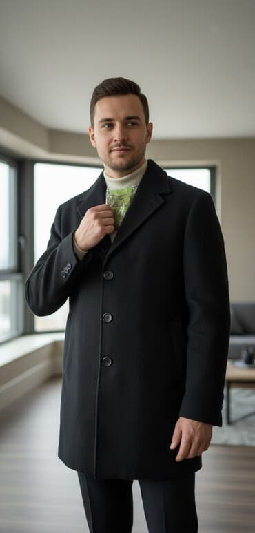 портфель для документов: Мужское классическое пальто Diplomat - Цвет: черный - Прямой силуэт — 1