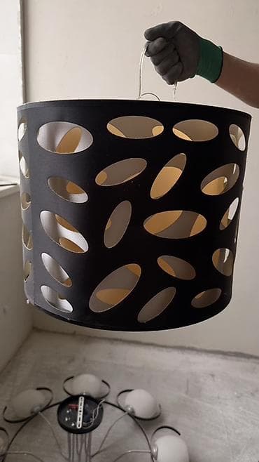 study lamp: Срочно продаю б/у люстру с стильным дизайном. 45 диаметр см, 45 — 1