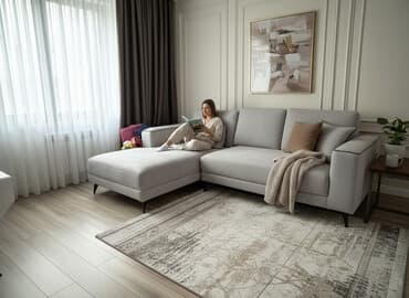 сколько стоят пуфики: Угловой диван с шезлонгом, современный минимализм - Конфигурация — 1