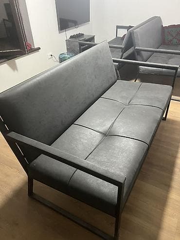 Эмерек гарнитурлары: Ашкана үчүн жумшак бурчек, түсү - Боз — 1