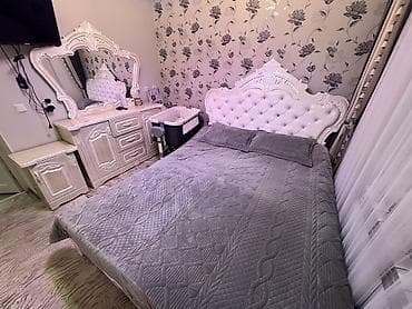 мебель спальний: Спальный гарнитур, Двуспальная кровать, цвет - Белый — 2