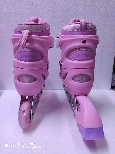 Электр транспорту: Детские раздвижные роликовые коньки Speeds (розовые) - Тип — 5