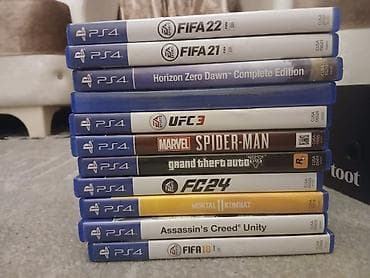 Видео оюндар жана приставкалар: Игровой комплект PlayStation 4 Slim с набором из 11 дисков и двумя — 4