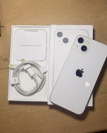 IPhone 13, Б/у, 128 ГБ, Белый, Коробка