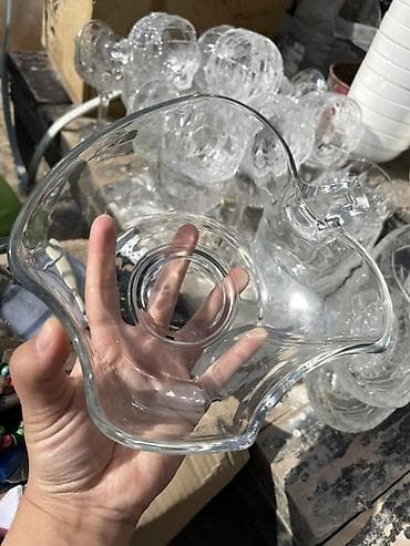 фуршетный стол: Набор столового стекла с рельефным узором - Прозрачные стеклянные — 10