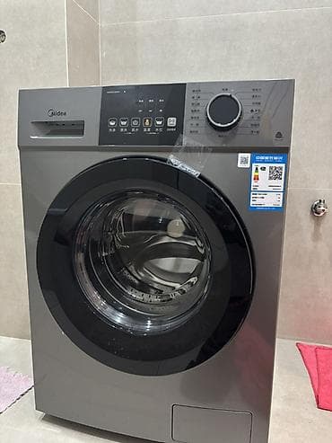 Стиральная машина Midea, фронтальная загрузка, цвет графит/черный