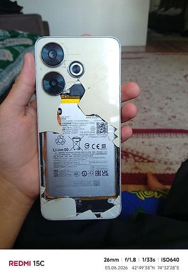 redm: Redmi, Redmi 15C, Б/у, 128 ГБ, цвет - Белый, 2 SIM — 2