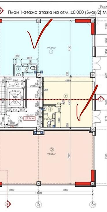 продаю дом в центре: Продается коммерческое помещение 41,4м2 и 97.47м2. Сдана под ПСО. ЖК — 4