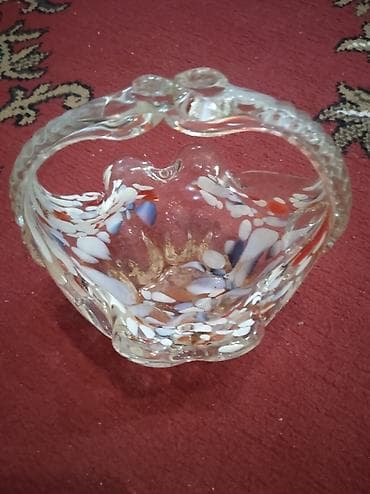 Зеркала: Стеклянная конфетница/ваза с ручкой - Материал: прозрачное стекло — 1