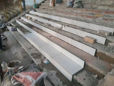 облицовка дома: Облицовка ступеней лестничный марш 
Облицовка ступеней кафелем — 5