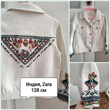 куртки италия: Джинсовая кофта / куртка для девочки. Бренд: Zara, Индия!! Ручная — 2