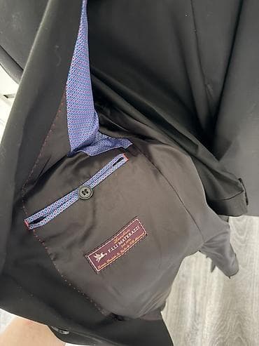 прямые джинсы: Классический мужской пиджак Marco Renci, чёрный, силуэт Slim Fit.ш - — 2