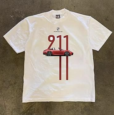Мужская одежда: Футболка с принтом Porsche 911 - Цвет: белый - Принт спереди: логотип — 1