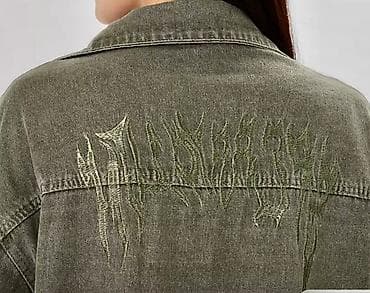 Джинсовая куртка, Свободная модель, С вышивкой, Все размеры