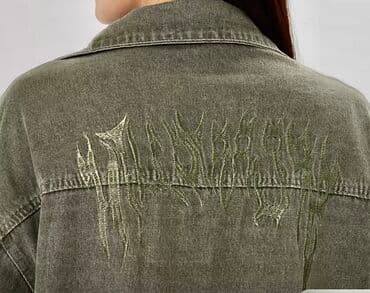 свадебное платье для высокой невесты: Джинсовая куртка, Свободная модель, С вышивкой, Все размеры — 3