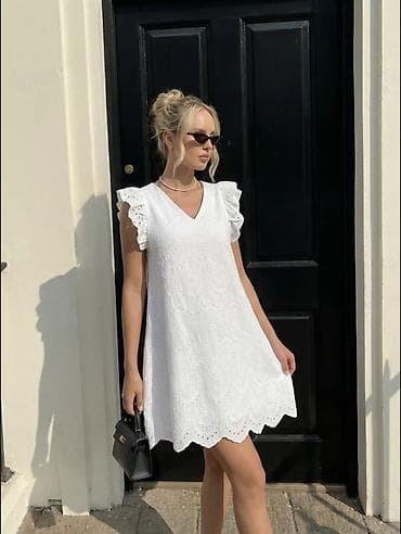Повседневное платье, Лето, Короткая модель, Хлопок, Трапеция, S, M, L — 1