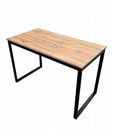 Стол в стиле лофт ! Прямая столешница с фактурой светлого дуба -