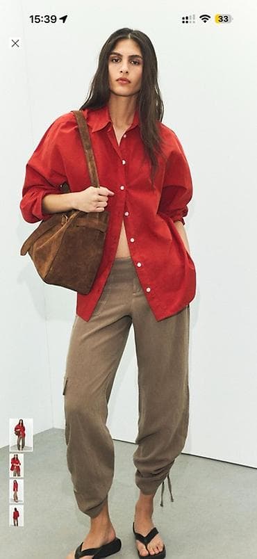 red centr: ZARA темно красная рубашка везде солд аут,весна-лето коллекция! XL на — 3