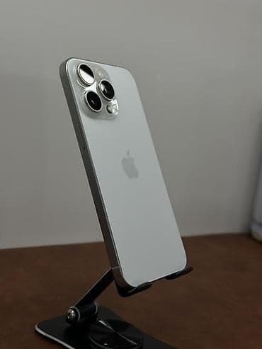 eos m50: IPhone 15 Pro Max, Б/у, 1 ТБ, White Titanium, В рассрочку, 85 % — 2