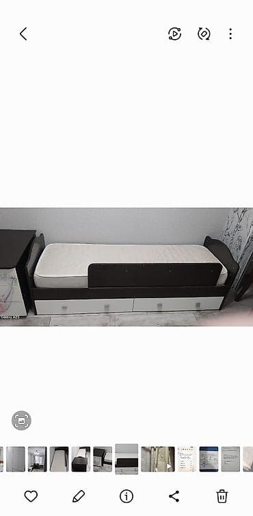 двухъярусные детские кровати: Детская кровать с бортиком и системой хранения. С матрасом. - — 2