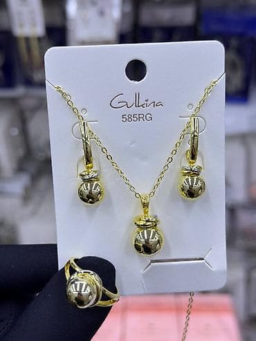 золото комплект: Ювелирные гарнитуры Gulkina, коллекция 585RG. - Состав каждого — 2