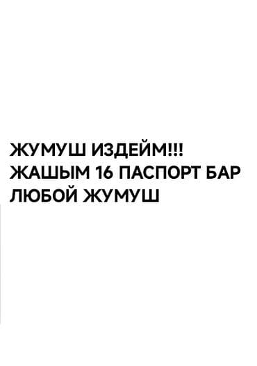 работа категория с: Услуга: поиск работы. Текст на изображении (киргизский): «Жумуш — 1