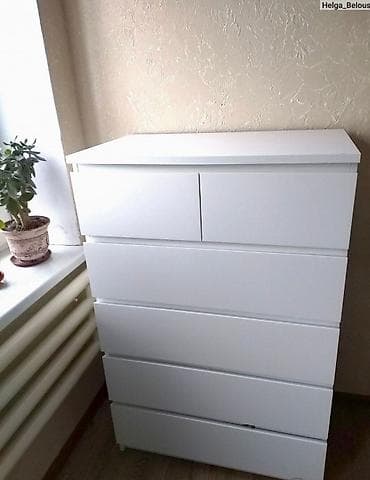 Комоды для одежды: Комод для одежды, Без зеркала, ЛДСП, цвет - Белый, Бесплатная доставка — 9