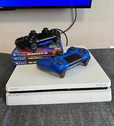 открытый: PlayStation 4 Slim (белая) — комплект для игр - Консоль Sony PS4 — 1