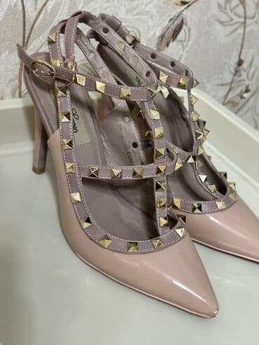 туфли кожаные фирменые: Туфли, 38, Valentino, Б/у, цвет - Бежевый, Самовывоз — 2