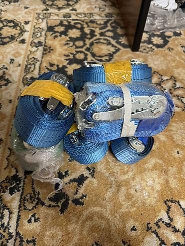 Стяжные ремни с трещоткой (ratchet straps), с крюками качество