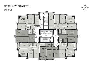 2 комнаты, 73 м², Элитка, 15 этаж, Готовая ПСО (под самоотделку) — 5