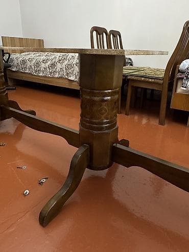 Эмерек: Большой обеденный стол (карагач) из массива дерева на 16 персон — 4