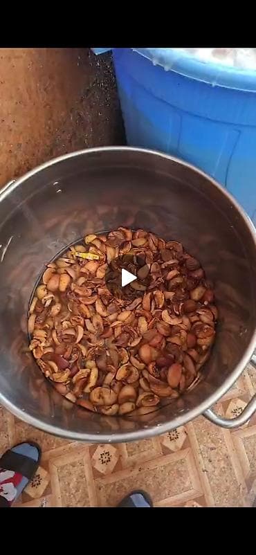 отруби рисовые: Кормовая болтушка для свиней/КРС/коз и птицы, приготовленная на месте — 1