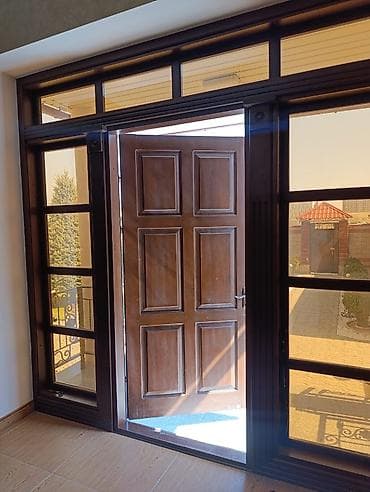 продаю люстру: Двери для домов и квартир, Деревянная, Трехстворчатая, Со стеклом, цвет - Коричневый — 5