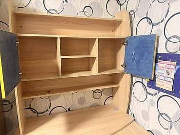 Детский/подростковый угловой рабочий комплекс: письменный стол с