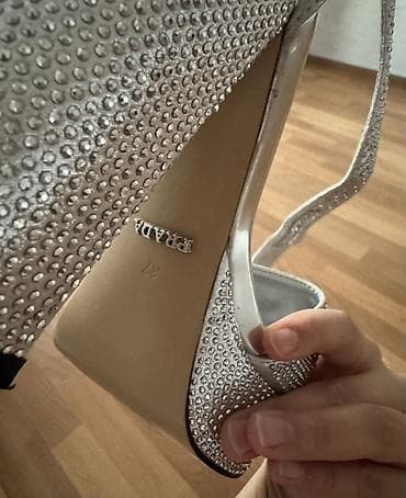 сандалы: Босоножкалар, 37, Prada, Колдонулган, түсү - Күмүш — 4