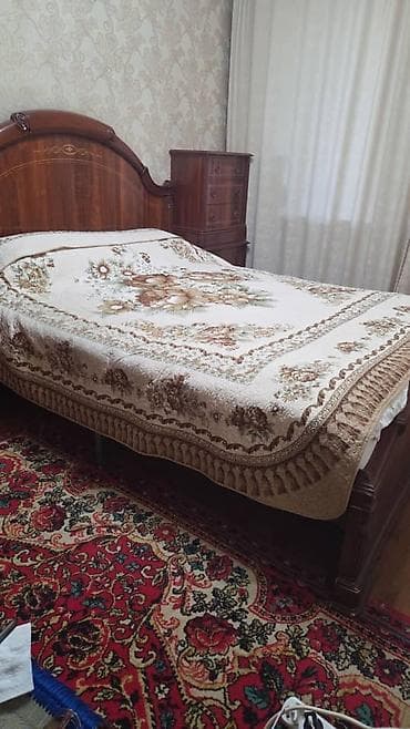Спальный гарнитур, Двуспальная кровать, Дерево, цвет - Коричневый