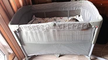 Манеж-кровать, Раскладной, Другой материал