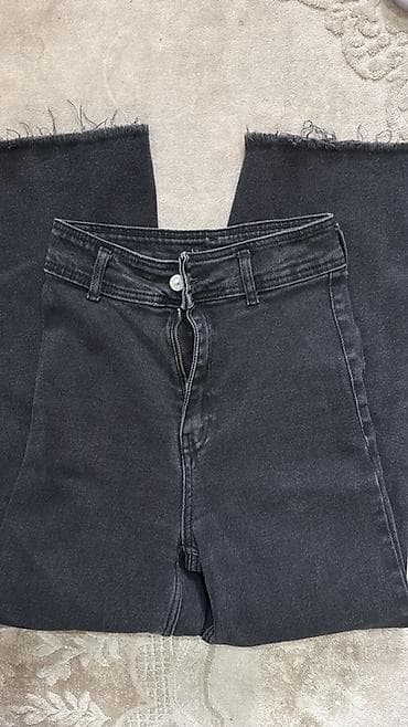 джинсы jeans: Джинсы, Палаццо, Высокая талия, С бахромой, XS — 3