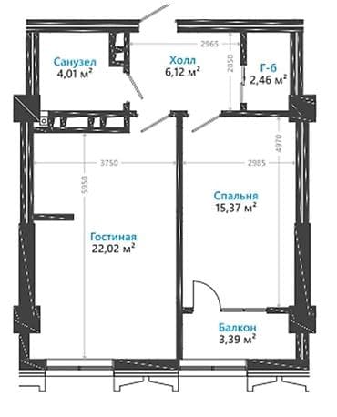nova grand: 2 комнаты, 55 м², Элитка, 4 этаж, Косметический ремонт — 5